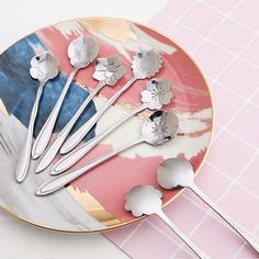 6шт случайная ложка в форме цветка Shein