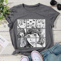 Объект Повседневный Футболки Shein