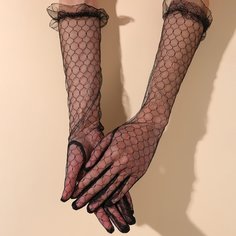 Длинные сетчатые перчатки Shein