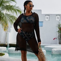 Трикотажная накидка размера плюс Shein