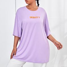 Футболка размера плюс с текстовым принтом Shein