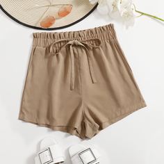 Шорты с присборенной талией Shein