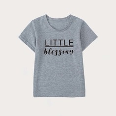 буква Повседневный Футболки для маленьких девочек Shein