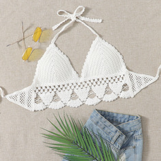 Накидка крючком с открытой спиной и узлом Shein