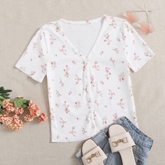 Топ с цветочным принтом Shein