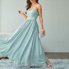 Макси платье на бретелях с блестками Shein