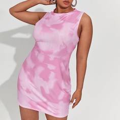 трикотажный тай дай Повседневный Платья размер плюс Shein