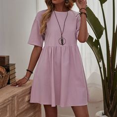 Однотонное платье Shein