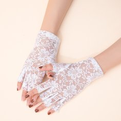 Кружевные перчатки с открытыми пальцами Shein