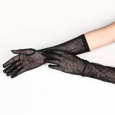Сетчатые перчатки с узором паутины Shein