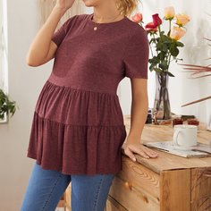 Maternity Однотонная футболка Shein
