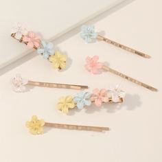 Заколка для волос с цветком 6шт Shein