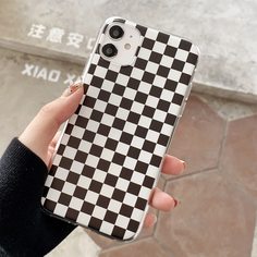 1шт чехол для iPhone в клетку Shein