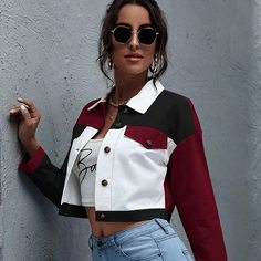Контрастная короткая куртка Shein