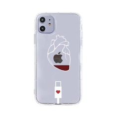 Прозрачный чехол для iPhone с рисунком сердца Shein