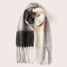 Шарф в клетку с бахромой Shein