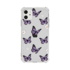 Чехол для iPhone с принтом бабочки и цветком Shein