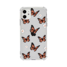 Чехол для iPhone с принтом цветка и бабочки Shein