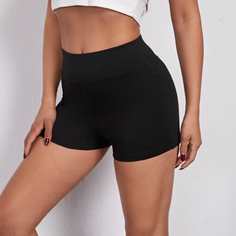 Одноцветный Спортивный Леггинсы Shein