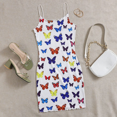 Волнистый край Животный Повседневный Платье Shein