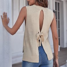 Асимметричный трикотажный жилет с узлом Shein