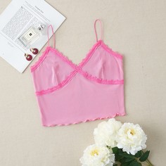 Кружевной топ с подтяжками по бокам из салата и лапши Shein