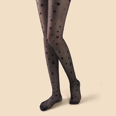Колготки в сеточку с рисунком звезды Shein