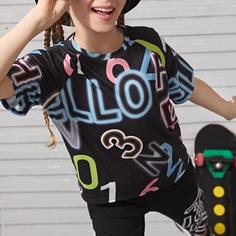 буква Повседневный Футболки для девочек Shein