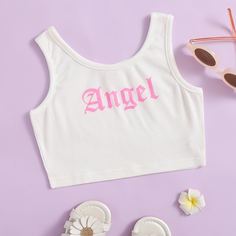 Жилет с надписью для маленьких девочек Shein