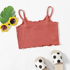 Однотонная майка для девочек Shein