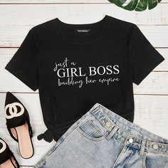 Лозунг Повседневный Футболки Shein