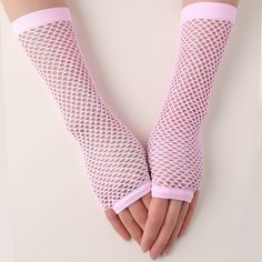 Розовые сетчатые перчатки Shein
