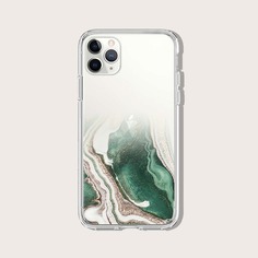 Прозрачный чехол для iPhone с мраморным принтом Shein