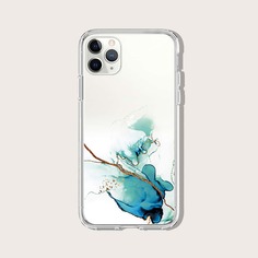 Прозрачный чехол для iPhone с мраморным принтом Shein