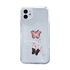 Прозрачный чехол для iPhone с принтом бабочки Shein