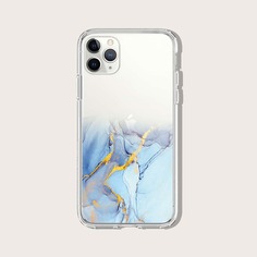 Прозрачный чехол для iPhone с мраморным принтом Shein