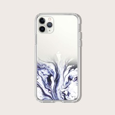 Прозрачный чехол для iPhone с мраморным принтом Shein