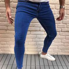 Одноцветный Мужские джинсы Shein