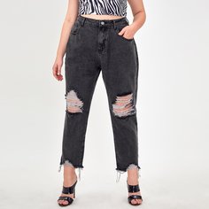 Рваные джинсы размера плюс с высокой талией Shein