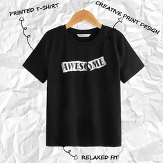 буква Повседневный футболки для мальчиков Shein