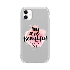 Прозрачный чехол для iPhone с текстовым принтом Shein