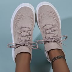 на шнурках Одноцветный Спортивный Кроссовки Shein