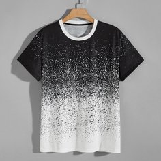 Мужская футболка с короткими рукавами и цветными блоками Shein