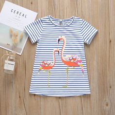 Полосатый Повседневный Платья для девочек Shein