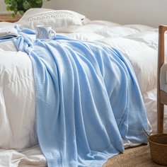 1шт однотонное вязаное одеяло Shein