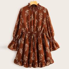 Шифоновое платье размера плюс с графическим принтом Shein