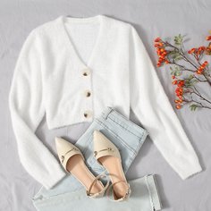 Однобортный кардиган Shein