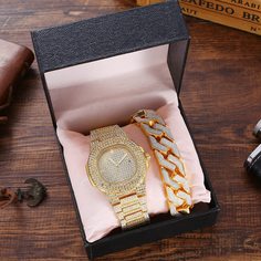 Розовое золото Повседневный Мужские часы Shein