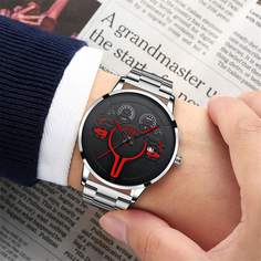 Мужские круглые стрелочные кварцевые наручные часы Shein