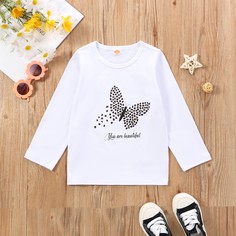 Леопардовый Повседневный Футболки для маленьких девочек Shein